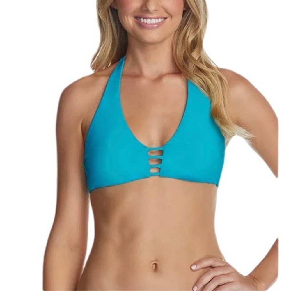 Raisins Womens Hawaii Halter Bikini Swim Top Small